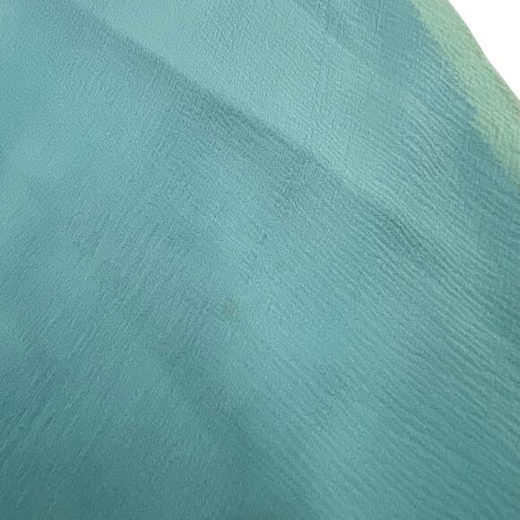 Lea Womens Vintage 90s Y2K Silk Aqua Fairy Gauze Maxi Skirt Sz M - Picture 2 of 11